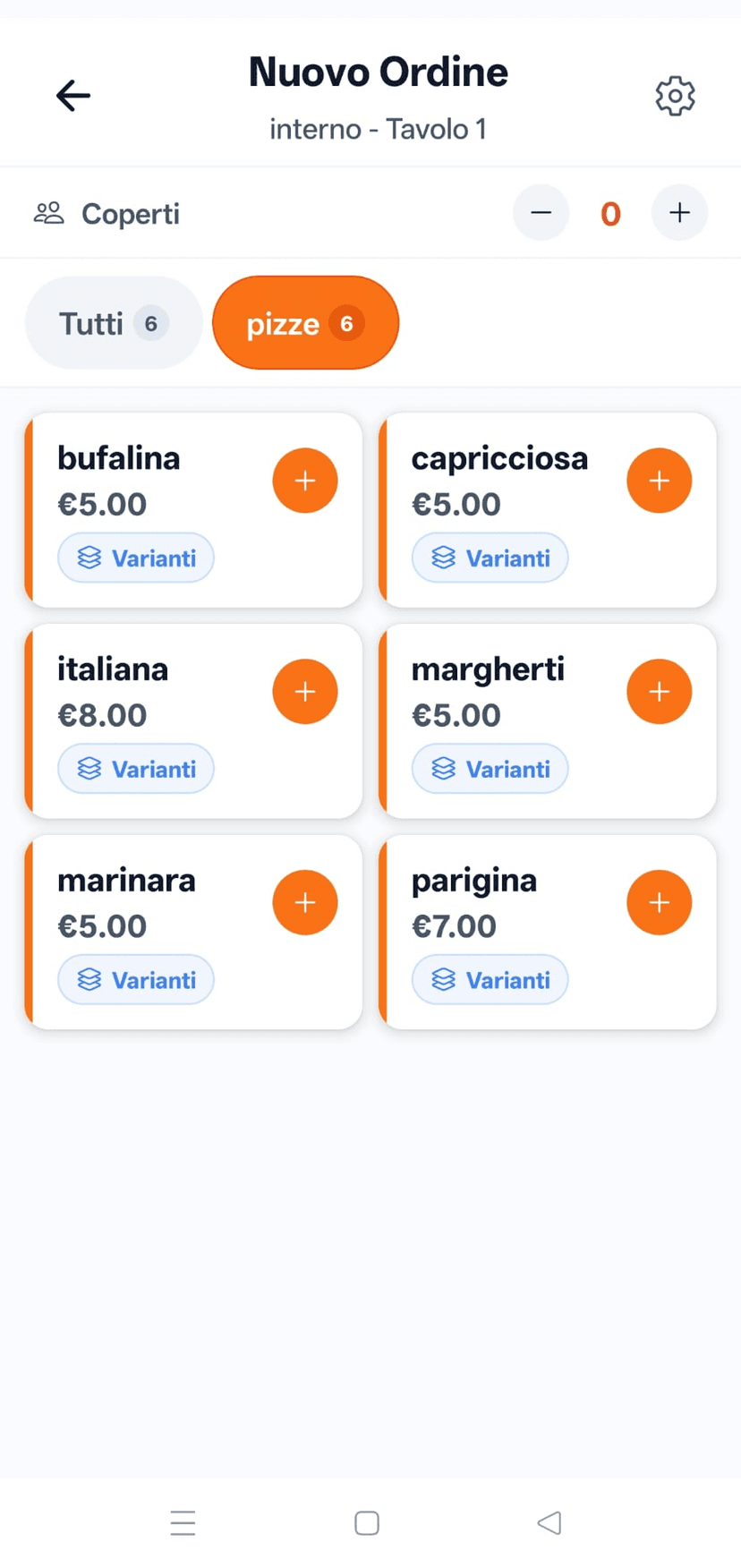 App mobile RosySystem ordine